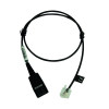 Jabra Quick Disconnect (QD) to Modular RJ Straight Bottom Cord 0.5m 8800-00-94