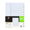 Concord Unpunched Index 1-10 A4 160gsm White (Pack of 10) 75201
