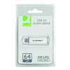 Q-Connect Silver/Black USB 3.0 Slider 64Gb Flash Drive 43202005 KF16371