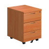 First 3 Drawer Mobile Pedestal 400x500x595mm Beech 2 KF79991