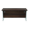 Jemini Single Rectangular Desk 1600x600x730mm Dark Walnut/White KF800750