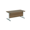 Jemini Single Rectangular Desk 1200x800x730mm Dark Walnut/Silver KF801055