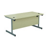 Jemini Single Rectangular Desk 1600x800x730mm Maple/Silver KF801285
