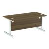 Jemini Single Rectangular Desk 1800x800x730mm Dark Walnut/White KF801471
