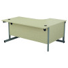 Jemini Radial Left Hand Cantilever Desk 1600x1200x730mm Maple/Silver KF801762