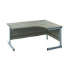 Jemini Radial Right Hand Cantilever Desk 1600x1200x730mm Grey Oak/Silver KF801790