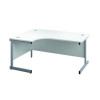 FIRST RADIAL LH DESK 1600 WHITE/SLV