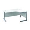 FIRST RADIAL RH DESK 1600 WHITE/SLV