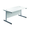 FIRST RECT DESK 1600 WHITE/SILVER