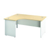 Jemini Switch Radial Left Hand Desk 1800x1200x730mm Maple/White KF805526