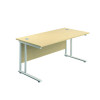 Jemini Rectangular Cantilever Desk 1800x800x730mm Maple/White KF807261