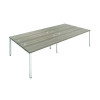 JEMINI 4 PERSON BENCH DESK G/OAK/WHT