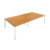 JEMINI 4 PERSON BENCH DESK N/OAK/WHT