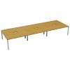 JEMINI 6 PERSON BENCH DESK N/OAK/WHT