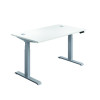 JEMINI SIT/STAND DESK WITH CABLE WHT
