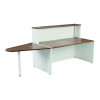 Jemini Reception Unit with Extension 2600x890x1165mm Dark Walnut/White KF818450