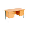 Serrion Double Pedestal 4 Leg Desk 1500x750x730mm Bavarian Beech KF838379