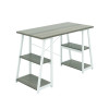 Jemini Soho Desk 4 Angled Shelves 1300x600x770mm Grey Oak/White KF90791