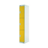 Three Compartment Locker 300x450x1800mm Yellow Door MC00054