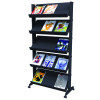 Fast Paper 5 Shelf Mobile Literature Display Wide Black F255N01