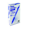 PENTEL RETRACT METAL TIP BLUE PK12