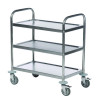 3 TIER STAINLESS STEEL TROLLEY