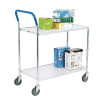 2 TIER SERVICE TROLLEY MET GRY/WHT