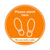 400mm Floor Graphic Please Stand Here Amber STP008