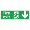 SIGNSLAB FIRE EXIT MAN ARRW DOWN PVC