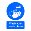 Safety Sign Wash Your Hands Please A5 PVC MD05851R