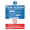 FIRE ACTION STANDARD PVC SIGN A5