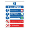 Safety Sign Fire Action Symbol A5 FR099A5