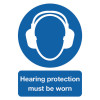 Safety Sign Hearing Protection Must be Worn A4 PVC MA01950R
