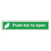 Safety Sign Push Bar to Open 75x600mm Self-Adhesive E14C/S
