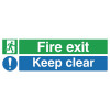 FIRE EXIT KEEP CLR 15X45 PVC EC08S/R