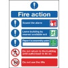 SAFETY SIGN FIRE ACTION SYMBOLS A4