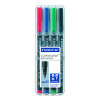 Staedtler Lumocolour Pen Permanent Medium Assorted (Pack of 4) 317-WP4