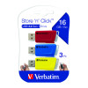 VERBATIM STRE/CLICK USB 16GB PK3