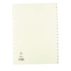 WHITE A4 A-Z POLYPROPYLENE INDEX