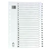 WHITE A4 1-20 MYLAR INDEX DIVIDERS