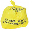 Yellow Clinical Waste Sacks Small, per Roll of 50 (CX50) - Available to order