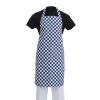 Apron /Bib apron - blue and white check - poly cotton -  28" x 38" - per each - A554
