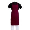 Apron - Bib apron - burgundy - NO POCKETS - Polycotton. Size: 965(L) x 711(W)mm / 38(L) x 28(W)" - per each