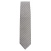 Uniform Works Tie Silver Black Fine Stripe