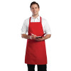 Chef Works Adjustable Neck Bib Apron with Pockets Red