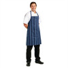 Chef Works Presidio Bib Apron Navy Satin Stripe