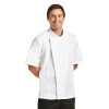 Chef Works Lightweight Short Sleeve Zipper Coat White (BCSZ009)- Size 2XL (B2B)