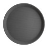 Anti-Slip Plastic Round Tray Black - 280mm 11"