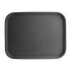 Anti-Slip Plastic Rectangular Tray Black - 356x458mm 14x18"