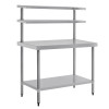 Vogue Table with Gantry Shelf St/St - 1500(h) x 1200(w) x 600mm(d)